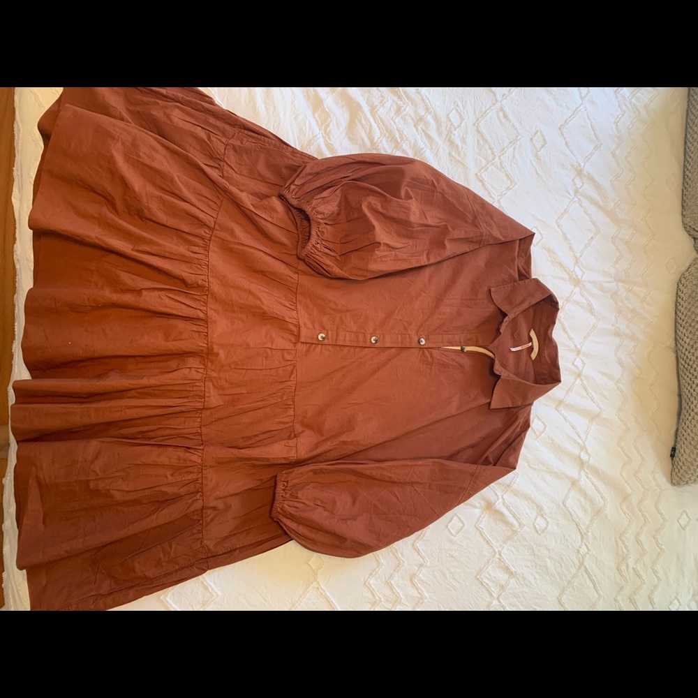 Free people rust shirt dress